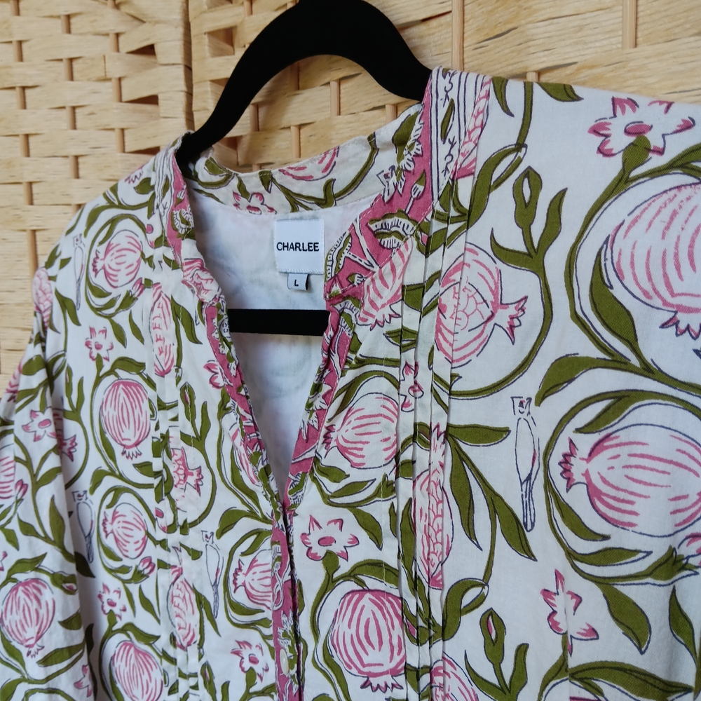 Chanel Floral Pink and Green Dress - Picture 6 of 14